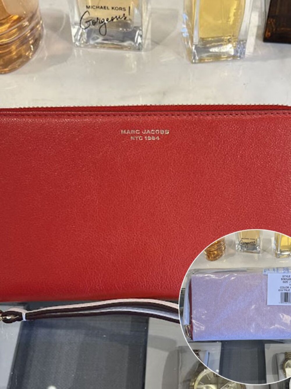 ** Original Packing ** MARC JACOBS WALLET THE CONTINENTAL WRISTLET RED